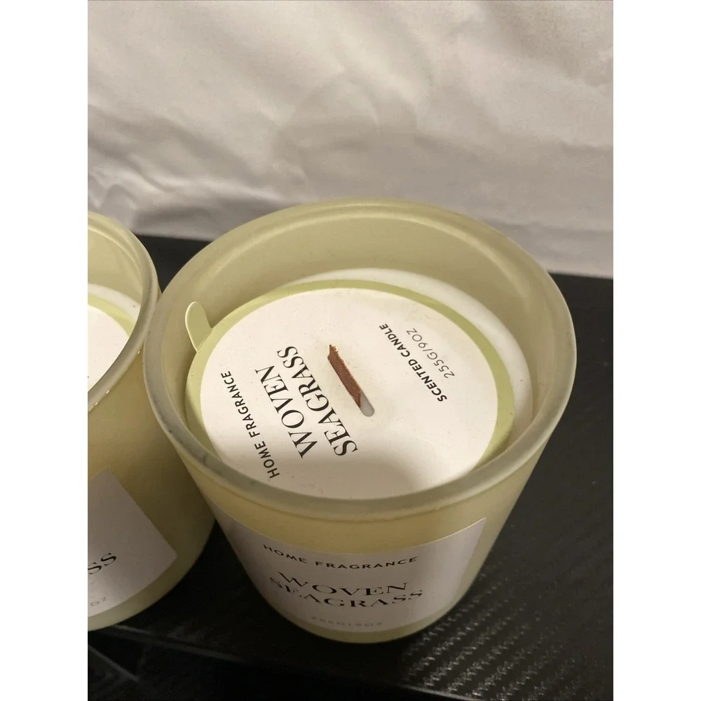 2x Home Fragrance‎ Woven Seagrass 9oz Scented Candle